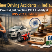 create a generic 169 aspect ratio image for Minor Driving Accidents in India Parental Jail, Section 199A Liability & BNS 2023 Updates