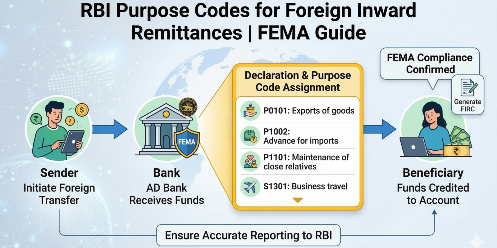RBI Purpose Codes for Foreign Inward Remittances FEMA Guide