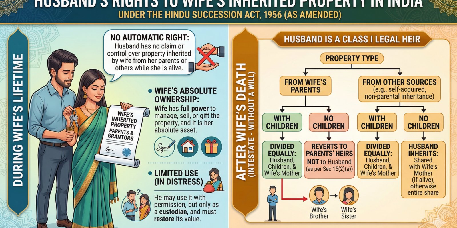 Husbands Rights to Wifes Inherited Property in India